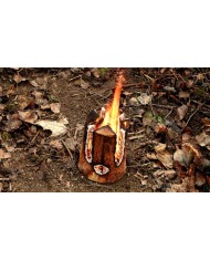 Švédsky oheň Strend Pro WOODSON, prenosné ohnisko, prírodný varič, poleno na varenie, kempovanie, táborák, 1 hod