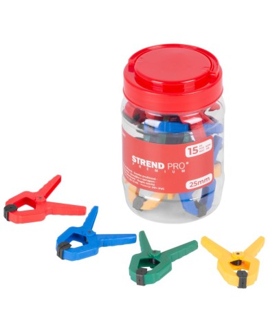 Svorka Strend Pro Premium DT825 pružinová, mix farieb, v dóze 15 ks, 1"/25 mm