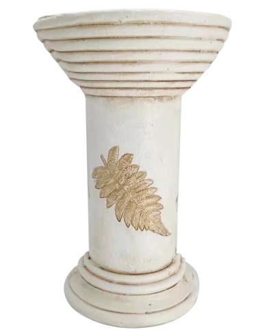 Dekorácia MagicHome, podstavec vysoký, krémový, keramika, 25,5x25,5x41 cm