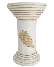 Dekorácia MagicHome, podstavec vysoký, krémový, keramika, 25,5x25,5x41 cm