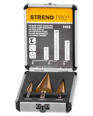 Sada vrtákov Strend Pro, stupňovitých, bal. 3 ks