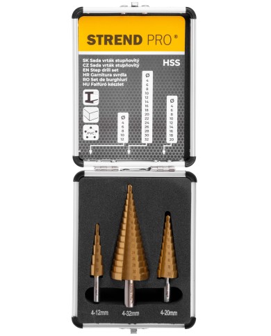 Sada vrtákov Strend Pro, stupňovitých, bal. 3 ks