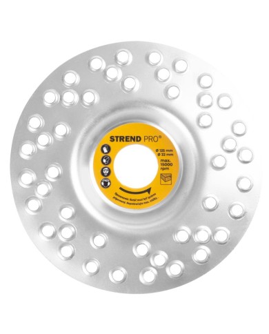 Kotúč Strend Pro, 125 mm, brúsny na drevo, s otvormi, na uhlovú brúsku
