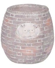 Dekorácia MagicHome, Kvetináč s mozaikou, hnedý, so zajačikmi, keramika, 25x25x25 cm