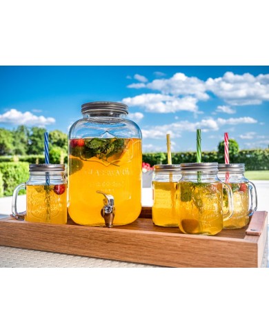 Nádoba MagicHome, džbán na vodu s kohútikom, sklenený, 5000 ml