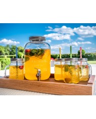 Nádoba MagicHome, džbán na vodu s kohútikom, sklenený, 5000 ml