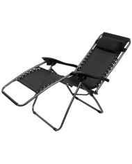 Lehátko SONORA, čierne, polohovateľné, max. 120 kg, 66x177x108 cm