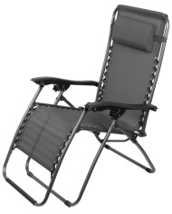 Lehátko SONORA, sivé, polohovateľné, max. 120 kg, 66x177x108 cm