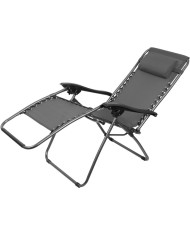 Lehátko SONORA, sivé, polohovateľné, max. 120 kg, 66x177x108 cm