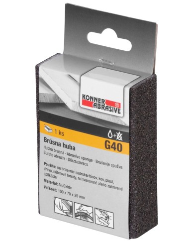 Huba KONNER P40, brúsna špongia, 100x70x25 mm, AluOxide