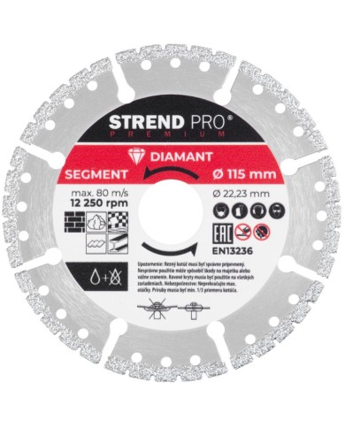 Kotúč Strend Pro Premium, Vacuum brazed, 115 mm, diamantový, rezný, multi