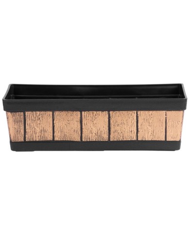 Kvetináč Strend Pro, Woodeff, 15x47x17 cm, zlatý, truhlík, efekt dreva