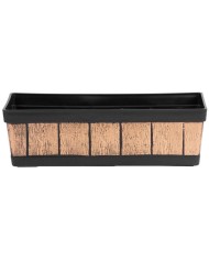 Kvetináč Strend Pro, Woodeff, 15x47x17 cm, zlatý, truhlík, efekt dreva