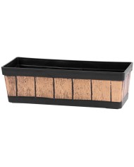 Kvetináč Strend Pro, Woodeff, 15x47x17 cm, zlatý, truhlík, efekt dreva