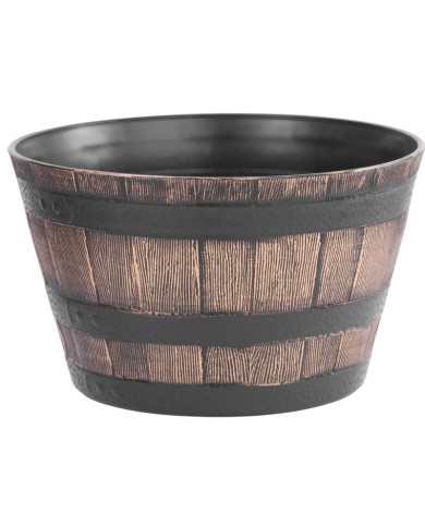 Kvetináč Strend Pro Woodeff, 39x23 cm, zlatý, efekt dreva