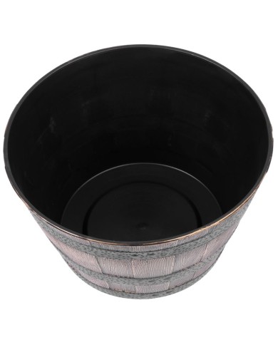 Kvetináč Strend Pro Woodeff, 39x23 cm, zlatý, efekt dreva