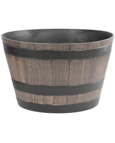 Kvetináč Strend Pro, Woodeff, 52x32 cm, šedý, efekt dreva, barel