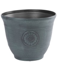 Kvetináč Strend Pro, efekt kovu, zelený, 25x30 cm