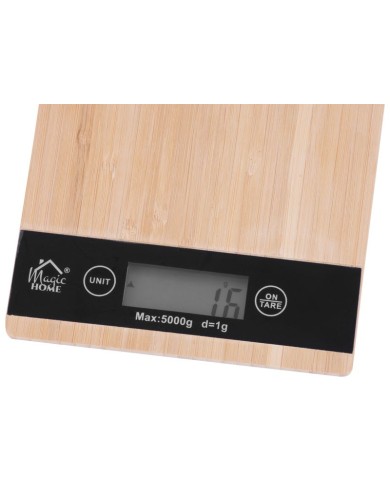 Váha MagicHome, kuchynská, vzor bambus, max. 5 kg, 23x16,5 cm