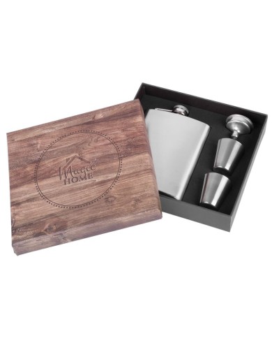 Ploskačka MagicHome, sada, 2x30 ml štamperlíky, lievik, nerez, darčekové balenie