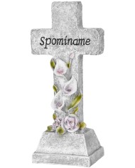 Dekorácia MagicHome, Kríž, LED, polyresin, na hrob, solar, 15x9,5x32 cm