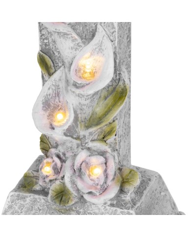 Dekorácia MagicHome, Kríž, LED, polyresin, na hrob, solar, 15x9,5x32 cm