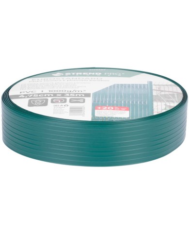 Páska Strend Pro EUROSTANDARD, 47,5 mm, L-35 m, tieniaca, zelená, krycia, na plotové panely, s 20 klipsami, 1200g/m2, PVC, RAL60
