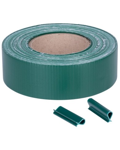 Páska Strend Pro EUROSTANDARD, 47,5 mm, L-35 m, tieniaca, zelená, krycia, na plotové panely, s 20 klipsami, 450g/m2, PVC, RAL600