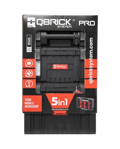 Box QBRICK® System PRO Set 5v1 - Cart, Toolbox, Toolcase, Organizer 100 a Multi, 5 dielna sada boxov na náradie