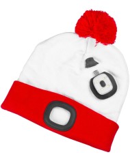 Čiapka Strend Pro X-mas bielo-červená L, 4x SMD LED, USB nabíjanie