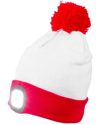 Čiapka Strend Pro X-mas bielo-červená L, 4x SMD LED, USB nabíjanie