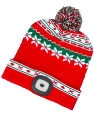 Čiapka Strend Pro X-mas červeno-zelená L, 4x SMD LED, USB nabíjanie