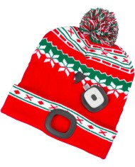 Čiapka Strend Pro X-mas červeno-zelená L, 4x SMD LED, USB nabíjanie