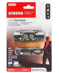 Čelovka Strend Pro Headlight H4016, 2xXPG LED 500 lm, 2000 mAh, USB nabíjanie, vodeodolná, odnímateľné svietidlo
