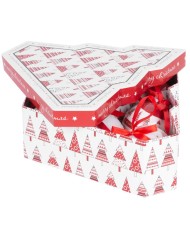 Gule MagicHome Vianoce, so stromčekmi, 6 ks, 7,5 cm, červeno/biele, na vianočný stromček