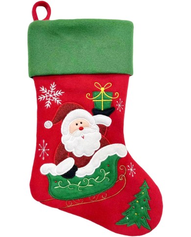 Dekorácia MagicHome Vianoce, Ponožka so santom, 41 cm