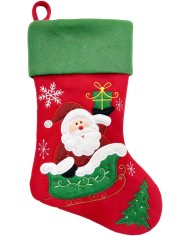 Dekorácia MagicHome Vianoce, Ponožka so santom, 41 cm