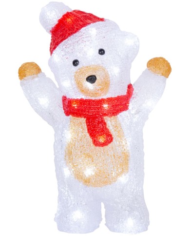 Dekorácia MagicHome Vianoce, Medveď, 30x LED, studená biela, akryl, IP44, exteriér, 19x11,5x30 cm