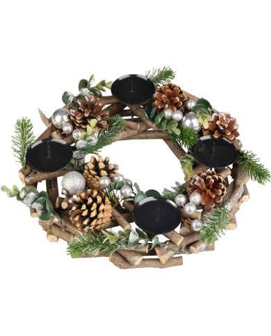 Veniec MagicHome Vianoce, adventný, prírodný, 30 cm
