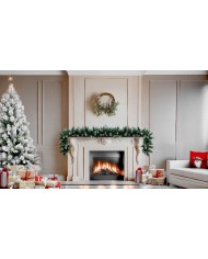 Veniec MagicHome Vianoce, prútený, s prírodnými vetvičkami, 48x41x11 cm