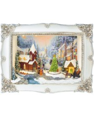 Dekorácia MagicHome Vianoce, Vianočný obraz, LED, 3D, 3xAA, interiér, 28,5x8,2x21,2 cm