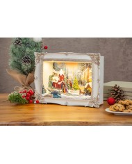 Dekorácia MagicHome Vianoce, Vianočný obraz, LED, 3D, 3xAA, interiér, 28,5x8,2x21,2 cm