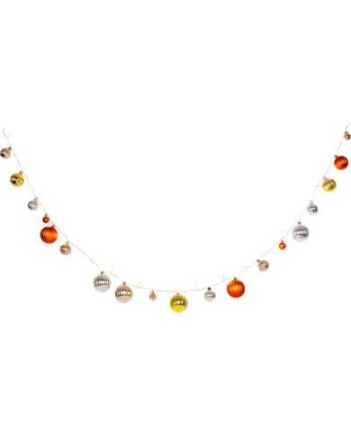 Reťaz MagicHome Vianoce Ball, 20x LED teplá biela, s guľami, 2xAA, jednoduché svietenie, osvetlenie, L-1,9 m