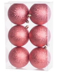 Gule MagicHome Vianoce, 6 ks, červené, na vianočný stromček, 8 cm