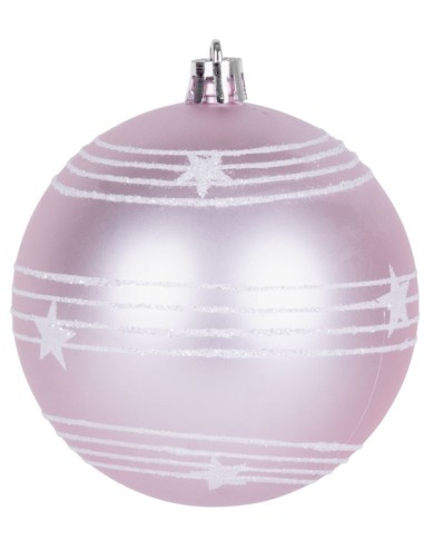 Gule MagicHome Vianoce, 6 ks, zeleno-ružové, matné, s dekoráciou, na vianočný stromček, 8 cm