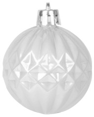 Gule MagicHome Vianoce, sada, 31 ks, 5-6-8-12 cm, bielo-strieborné, na vianočný stromček