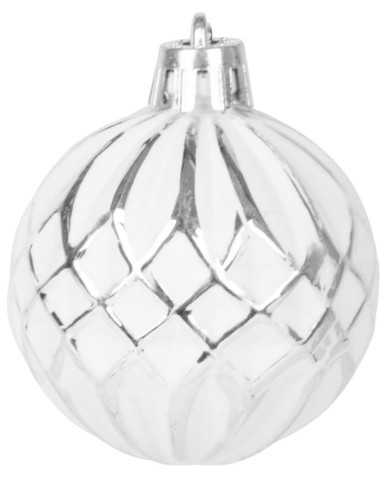 Gule MagicHome Vianoce, sada, 31 ks, 5-6-8-12 cm, bielo-strieborné, na vianočný stromček