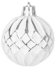 Gule MagicHome Vianoce, sada, 31 ks, 5-6-8-12 cm, bielo-strieborné, na vianočný stromček