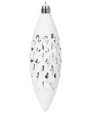 Gule MagicHome Vianoce, sada, 31 ks, 5-6-8-12 cm, bielo-strieborné, na vianočný stromček