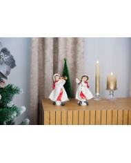 Dekorácia MagicHome Vianoce, Dievčatko hrajúce na flautu, polyresin, 12x12x20 cm